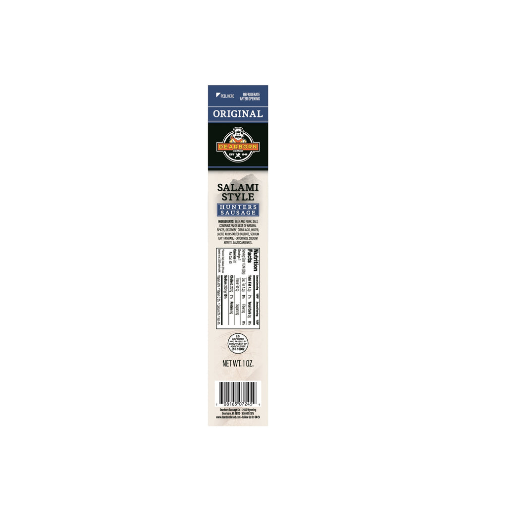 Dearborn Sausage Company Classic Salami Hunters Sausage 1 oz ea/24 ct