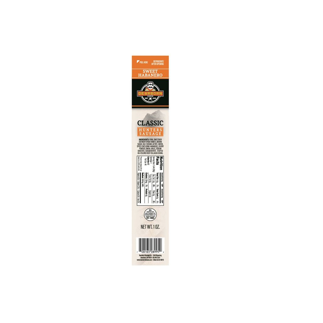 Dearborn Sausage Company Classic Sweet Habanero Hunters Sausage 1 oz ea/24 ct